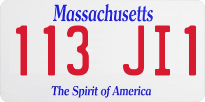 MA license plate 113JI1