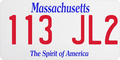 MA license plate 113JL2