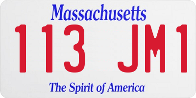 MA license plate 113JM1