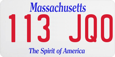 MA license plate 113JQ0