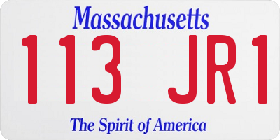 MA license plate 113JR1