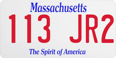 MA license plate 113JR2