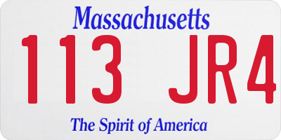 MA license plate 113JR4