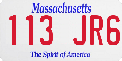 MA license plate 113JR6