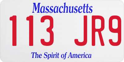 MA license plate 113JR9