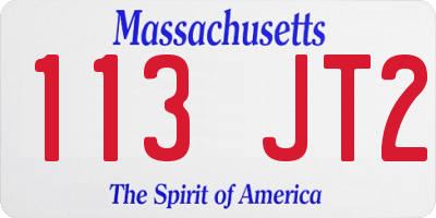 MA license plate 113JT2