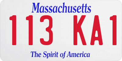 MA license plate 113KA1