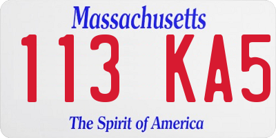 MA license plate 113KA5