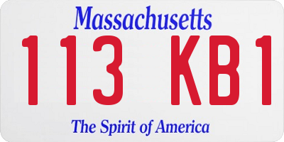 MA license plate 113KB1