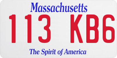 MA license plate 113KB6