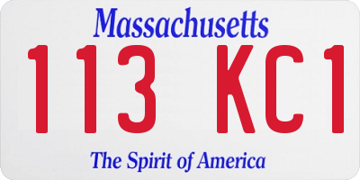 MA license plate 113KC1