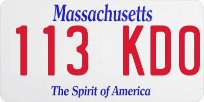 MA license plate 113KD0