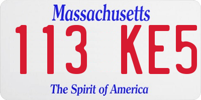 MA license plate 113KE5