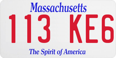 MA license plate 113KE6