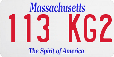 MA license plate 113KG2