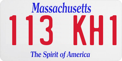 MA license plate 113KH1