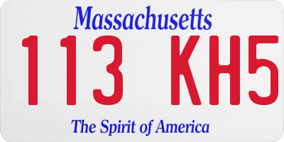 MA license plate 113KH5