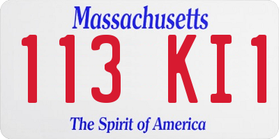 MA license plate 113KI1