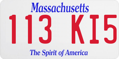 MA license plate 113KI5