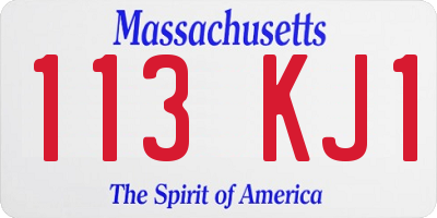 MA license plate 113KJ1