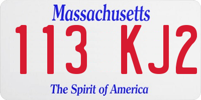 MA license plate 113KJ2
