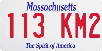 MA license plate 113KM2