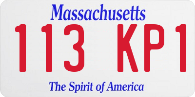 MA license plate 113KP1