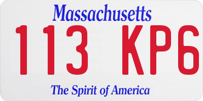 MA license plate 113KP6
