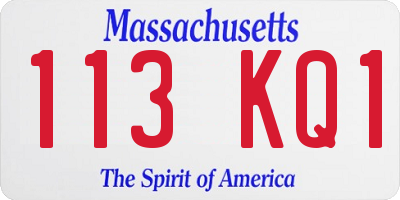 MA license plate 113KQ1