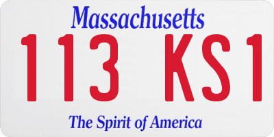 MA license plate 113KS1