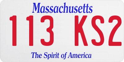 MA license plate 113KS2