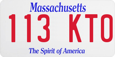 MA license plate 113KT0