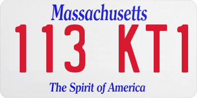 MA license plate 113KT1