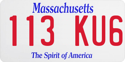 MA license plate 113KU6