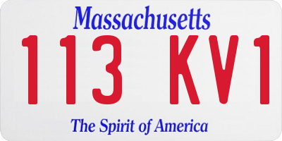 MA license plate 113KV1