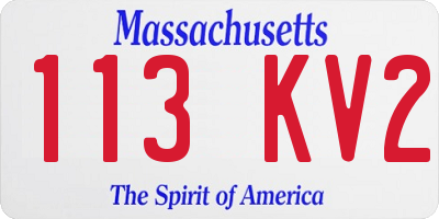 MA license plate 113KV2