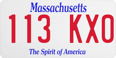 MA license plate 113KX0