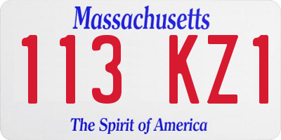MA license plate 113KZ1