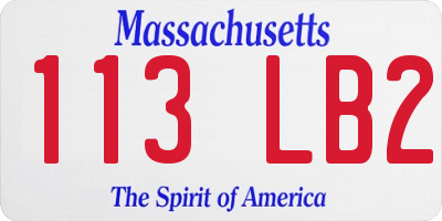 MA license plate 113LB2