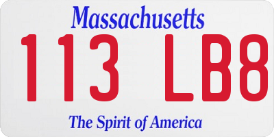 MA license plate 113LB8