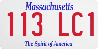 MA license plate 113LC1