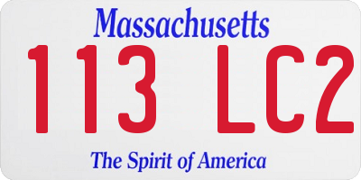 MA license plate 113LC2