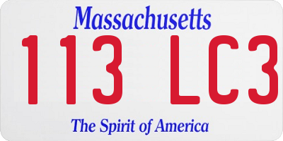MA license plate 113LC3
