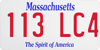 MA license plate 113LC4