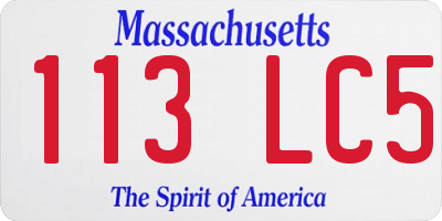 MA license plate 113LC5