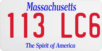 MA license plate 113LC6