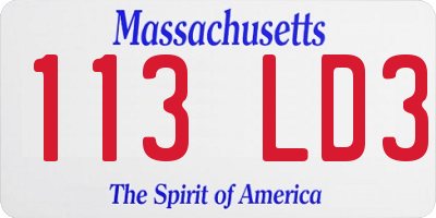MA license plate 113LD3