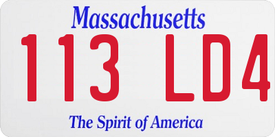 MA license plate 113LD4
