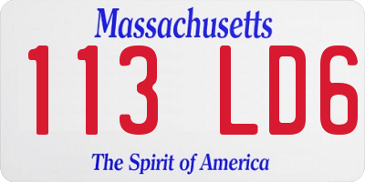 MA license plate 113LD6