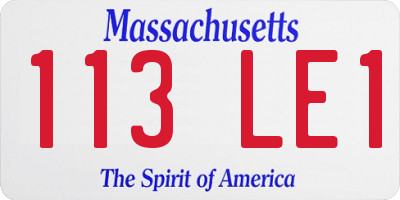 MA license plate 113LE1